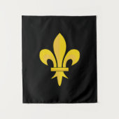 Tapisserie Murale noire avec Fleur de Lys Or (Devant)