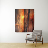 Tapisserie murale Orange Sunset Ocean Beach (En situation)