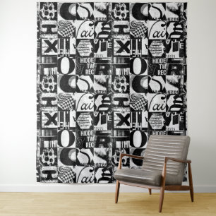 Tapisserie murale ou fond photo Texte noir blanc