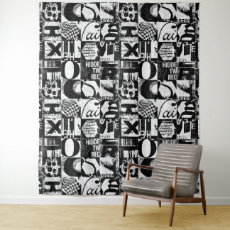 Tapisserie murale ou fond photo Texte noir blanc