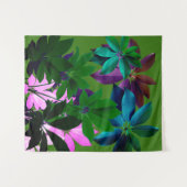 Tapisserie murale rose et vert feuille (Devant (Horizontal))