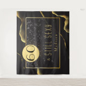 Tapisserie noire cool pour 60e anniversaire fabule (Devant)