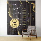 Tapisserie noire encre cool 50e anniversaire fabul (En situation)