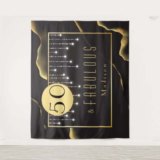 Tapisserie noire encre cool 50e anniversaire fabul (Devant)