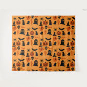 Tapisserie noire Halloween épouvantable | Mur goth (Devant (Horizontal))