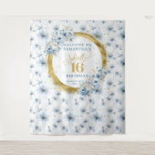 Tapisserie Pailletée Or Moderne Dusty Blue pour Sw (Devant)