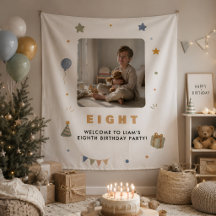Tapisserie personnalisée pour 8e anniversaire avec