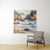 Tapisserie Plage de la côte de l'Oregon Paysage na (En situation)