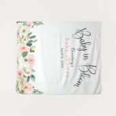 Tapisserie pour Baby Shower Fleur rose Bébé en fle (Devant (Horizontal))