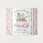 Tapisserie pour Baby Shower sur le thème de la Thé (Devant (Horizontal))