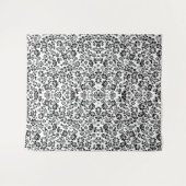 Tapisserie recouverte de fleurs noires et blanches (Devant (Horizontal))