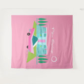 Tapisserie Retro Pink Palm Springs (Devant (Horizontal))