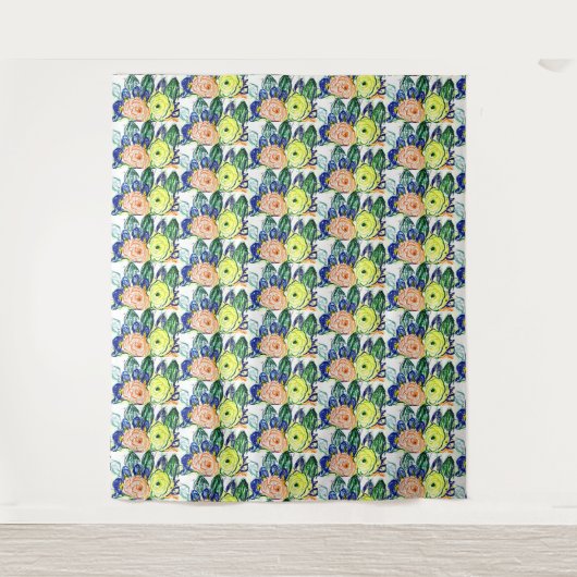 Tapisserie Rosas et Ruscus hypophyllum (Devant)