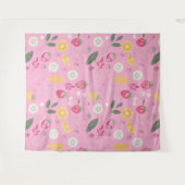 Tapisserie Rose Fraise & Florale (Devant (Horizontal))