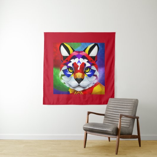 Tapisserie rouge Alexander's Cat (En situation)