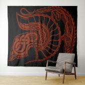 Tapisserie Rouge Feu (En situation (horizontale))