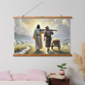 Tapisserie rustique au mur recouvert de bois avec (Chambre à coucher)