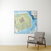 Tapisserie - SF Carte topographique et bathymétriq (En situation (horizontale))