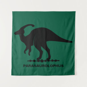 Tapisserie Silhouette de Dinosaure Parasaurolophus