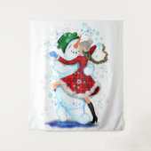 Tapisserie Snowman and Girl Dancers (Devant)