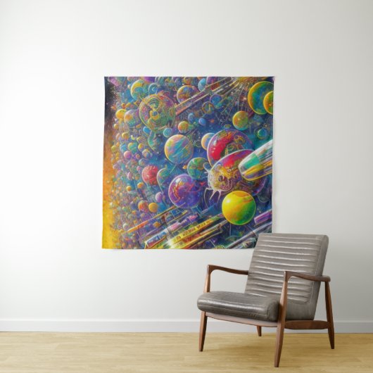 Tapisserie Space Race (En situation)