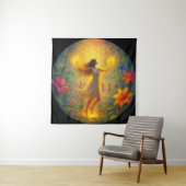 Tapisserie Spirituelle – Femme en Lumière et Mouve (En situation)