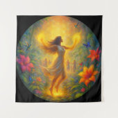 Tapisserie Spirituelle – Femme en Lumière et Mouve (Devant)