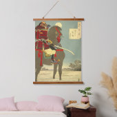 TAPISSERIE SUSPENDUE 日本画、美しい月と侍 (Chambre à coucher)