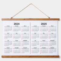 2024 2025 Calendrier 2 an noir blanc