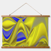 Tapisserie Suspendue 3D Abstrait en or jaune bleu vert (Devant)