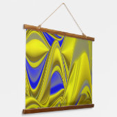 Tapisserie Suspendue 3D Abstrait en or jaune bleu vert (Angulaire)