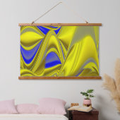 Tapisserie Suspendue 3D Abstrait en or jaune bleu vert (Chambre à coucher)