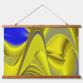 Tapisserie Suspendue 3D Abstrait en or jaune bleu vert (Devant)