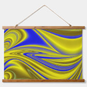 Tapisserie Suspendue 3D Abstrait en or jaune bleu vert (Devant)