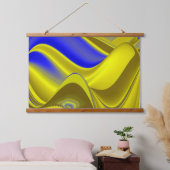 Tapisserie Suspendue 3D Abstrait en or jaune bleu vert (Chambre à coucher)