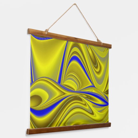 Tapisserie Suspendue 3D Abstrait en or jaune bleu vert (Angulaire)
