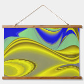 Tapisserie Suspendue 3D Abstrait en or jaune bleu vert (Devant)