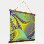 Tapisserie Suspendue 3D Abstrait en or jaune bleu vert (Angulaire)