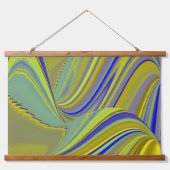 Tapisserie Suspendue 3D Abstrait en or jaune bleu vert (Devant)