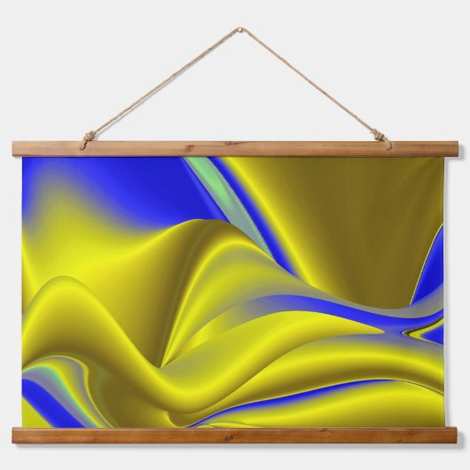 Tapisserie Suspendue 3D Abstrait en or jaune bleu vert (Devant)