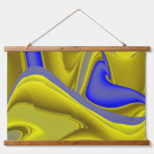 Tapisserie Suspendue 3D Abstrait en or jaune bleu vert (Devant)