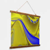 Tapisserie Suspendue 3D Abstrait en or jaune bleu vert (Angulaire)