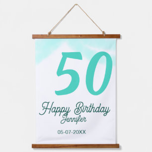 Tapisserie Suspendue 50e anniversaire ajouter nom date année vert paste