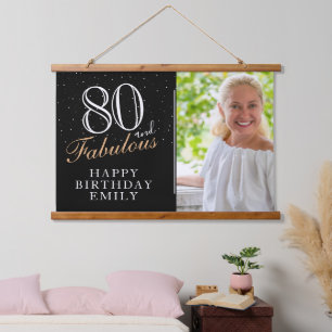 Tapisserie Suspendue 80 et fabuleux Elegant Black 80th Birthday Photo