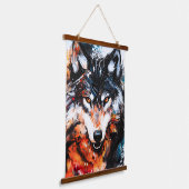 Tapisserie Suspendue Abstract Wild Spirit Wolf (Angulaire)