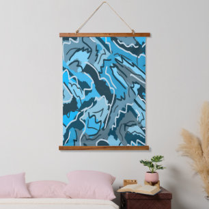 Tapisserie Suspendue Abstrait marbré bleu Icy