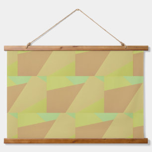 Tapisserie Suspendue Abstrait Moderne Brun Clair Et Vert