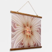 Tapisserie Suspendue Abstrait Moderne Peach Pastel Flower Fractal Art (Angulaire)