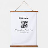 Tapisserie Suspendue Accueil simple ouverture bienvenue code barre QR a (Recto)
