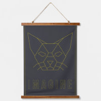 Affiche d'affirmation avec chat jaune origami